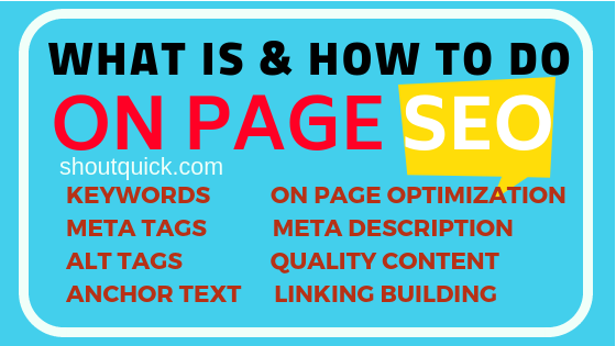 On Page SEO Optimize website on search engines Google, bing, Yahoo